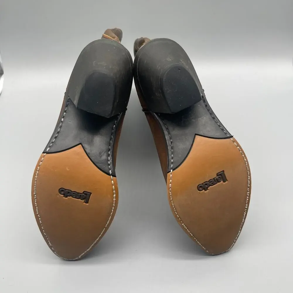 Laredo Lea Vamp Boots Womens 7.5 M Brown Embroidered Leather Western Cowboy - Picture 7 of 8